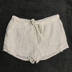 Aerie White Tie-Front Shorts